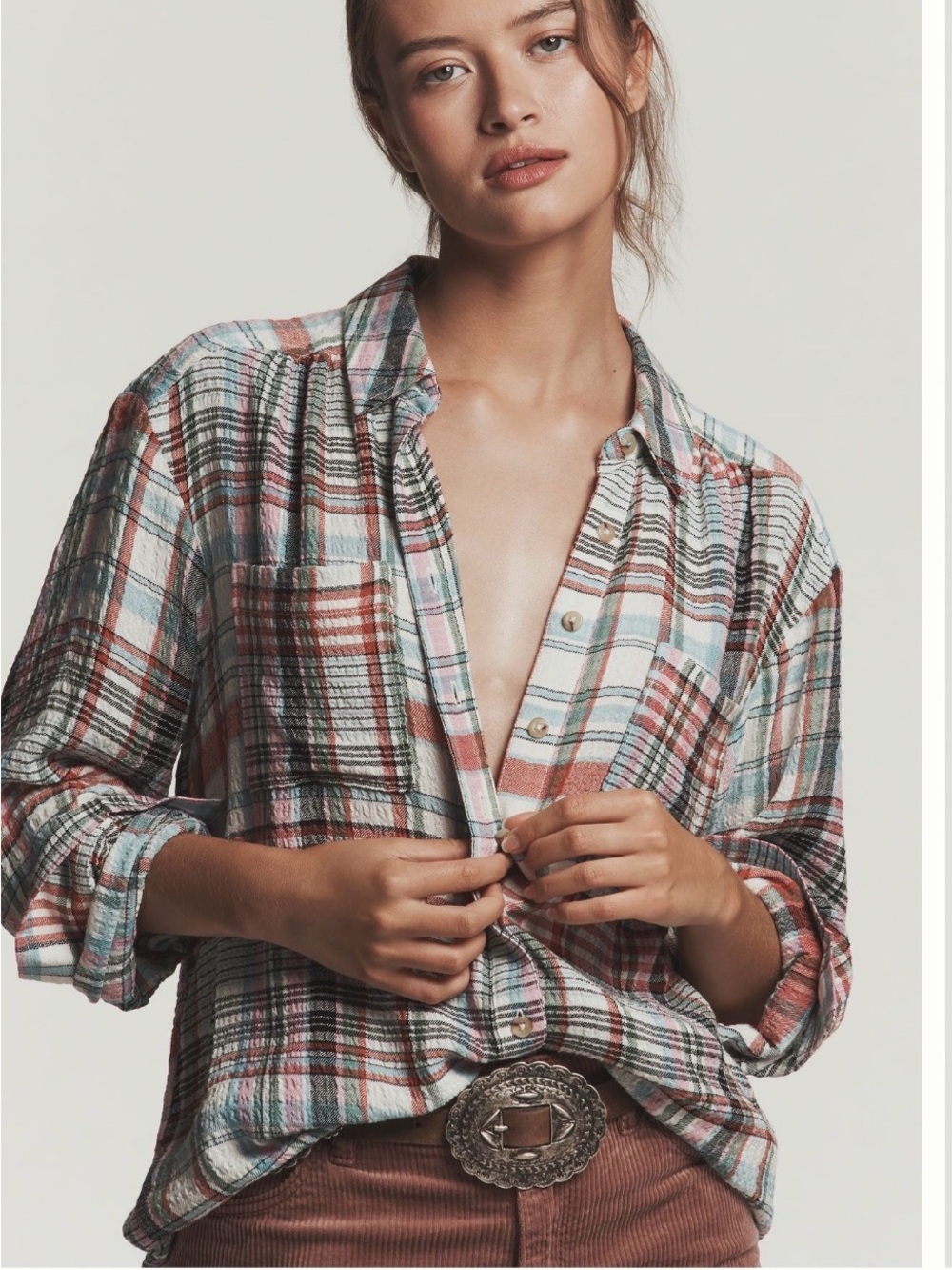 Anthropologie Pilcro Hadley Relaxed Buttondown